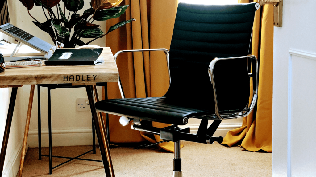black-leather-office-chair-in-home