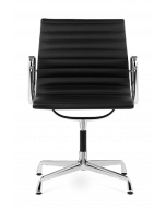 Eames Style EA108 Office Chair - Black Leather