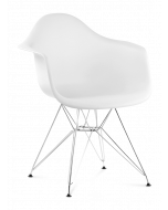 Eames DAR Chair Replica - White & Chrome Legs