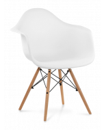 Eames DAW Chair Replica - White & Beech Legs 