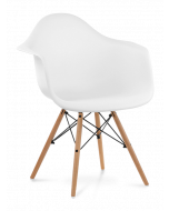 Designer Plastic Dining Armchair - front angle
