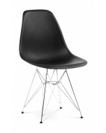 Eames DSR Chair Replica in Black & Chrome Legs - front angle