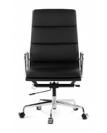 Eames EA219 Office Chair upholstered in real Italian leather - front
