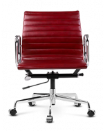 Eames Style EA117 Management Office Chair - Red Wine Leather