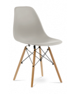 Eames DSW Chair Replica - Beige & Beech Legs Front Angle