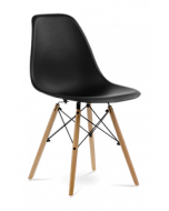 Eames DSW Chair Replica - Black & Beech Legs Front Angle