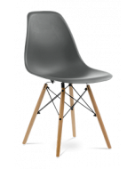 Eames DSW Chair Replica - Dark Grey & Beech Legs Front Angle