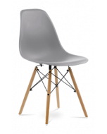 Eames DSW Chair Replica - Mid Grey & Beech Legs Front Angle
