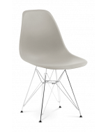 Designer Plastic Side Chair with metal legs - front angle