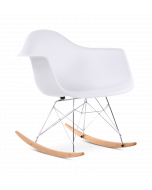 Eames RAR Rocking Chair Replica - White, Chrome Legs & Beech Rockers