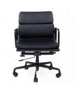 Limited Edition Eames EA217 Office Chair Replica - Black Leather 