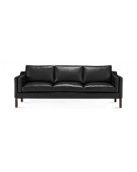 Mogensen 2213 Three Seat Sofa Replica - black leather