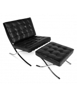 Van Der Rohe Style Barcelona Chair & Ottoman