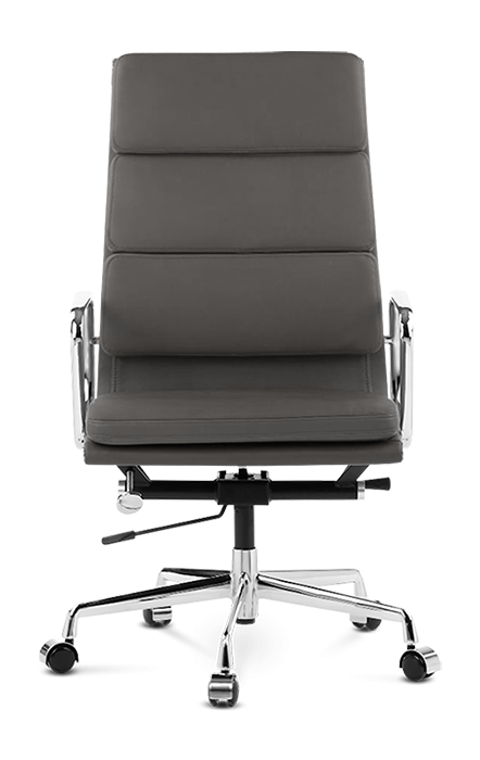 Dark grey leather online office chair