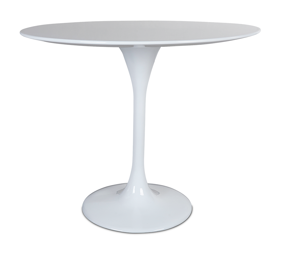 Saarinen Style Tulip Table Replica in White Pash Classics