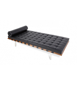 Ludwig Mies Van Der Rohe Barcelona Daybed Replica - black leather