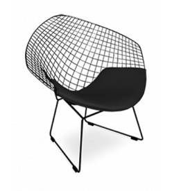 Bertoia Diamond Chair Replica - Black Cushion & Black Frame