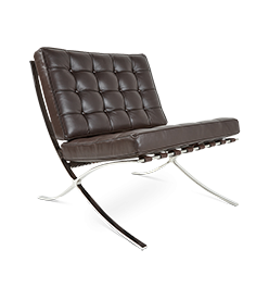 Ludwig Mies Van der Rohe Barcelona Chair Replica - Dark Brown Leather