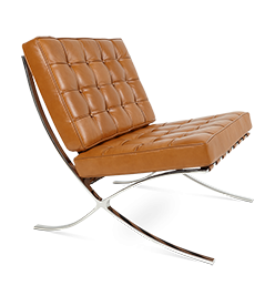 Ludwig Mies Van der Rohe Barcelona Chair Replica - Tan Brown Leather