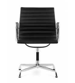 Eames Style EA108 Office Chair - Black Leather