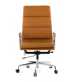 Eames Style EA219 Office Chair - Tan Brown Leather