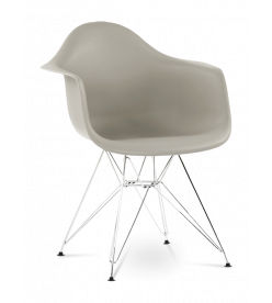 Eames DAR Chair Replica - Beige & Chrome Legs 