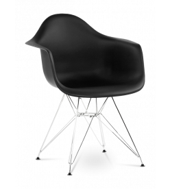 Eames DAR Chair Replica - Black & Chrome Legs 