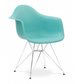 Limited Edition Eames Style DAR Chair - Cyan & Chrome Legs