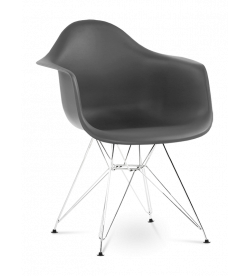 Eames DAR Chair Replica - Dark Grey & Chrome Legs 