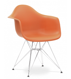 Limited Edition Eames Style DAR Chair - Burnt Orange & Chrome Legs