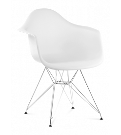 Eames DAR Chair Replica - White & Chrome Legs