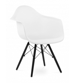 Eames DAW Chair Replica - White & Black Legs 
