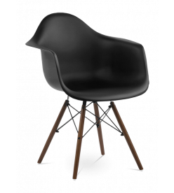 Eames DAW Chair Replica - Black & Walnut Legs 