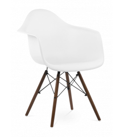 Eames DAW Chair Replica - White & Walnut Legs 