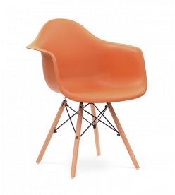 Limited Edition Eames Style DAW Chair - Burnt Orange & Beech Legs