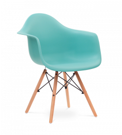 Limited Edition Eames Style DAW Chair - Cyan & Beech Legs