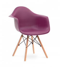 Limited Edition Eames DAW Chair Replica - Mulberry & Beech Legs front angle