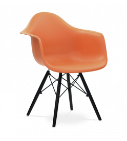 Limited Edition Eames DAW Chair Replica - Burnt Orange & Black Legs 