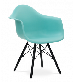 Limited Edition Eames Style DAW Chair - Cyan & Black Legs