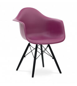 Limited Edition Eames DAW Chair Replica - Mulberry & Black Legs front angle
