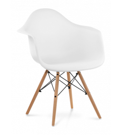 Eames DAW Chair Replica - White & Beech Legs 