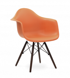 Limited Edition Eames DAW Chair Replica - Burnt Orange & Walnut Legs 