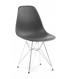 Eames DSR Chair Replica in Dark Grey & Chrome Legs