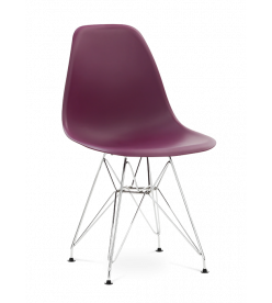 Limited Edition Eames Style DSR Chair - Mulberry & Chrome Legs