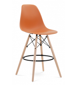 Limited Edition Eames Eiffel Bar Stool Replica in Burnt Orange front angle