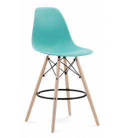 Limited Edition Eames Eiffel Bar Stool Replica in Cyan front angle
