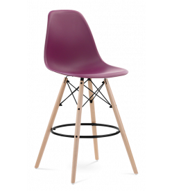 Limited Edition Eames Eiffel Bar Stool Replica in Mulberry front angle