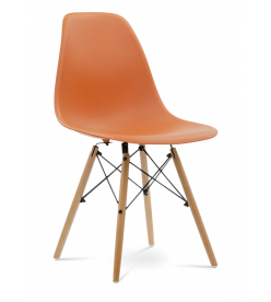 Limited Edition Eames Style DSW Chair - Burnt Orange & Beech Legs