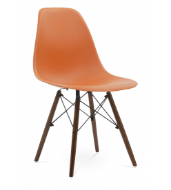 Limited Edition Eames Style DSW Chair - Burnt Orange & Walnut Legs