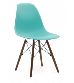 Limited Edition Eames Style DSW Chair - Cyan & Walnut Legs